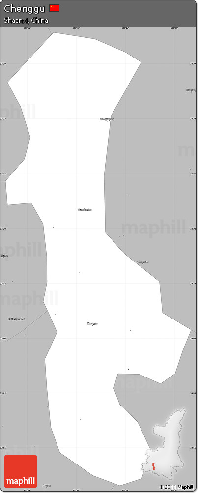 Gray Simple Map of Chenggu