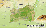 Satellite 3D Map of Dali, physical outside