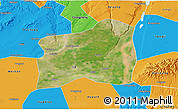 Satellite 3D Map of Dali, political outside