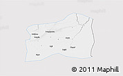 Silver Style 3D Map of Dali, single color outside
