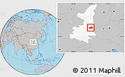Gray Location Map of Dali, highlighted parent region