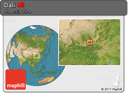Satellite Location Map of Dali