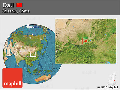 Satellite Location Map of Dali