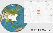 Satellite Location Map of Dali, highlighted country