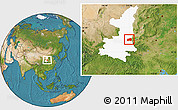 Satellite Location Map of Dali, highlighted parent region