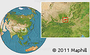 Satellite Location Map of Dali