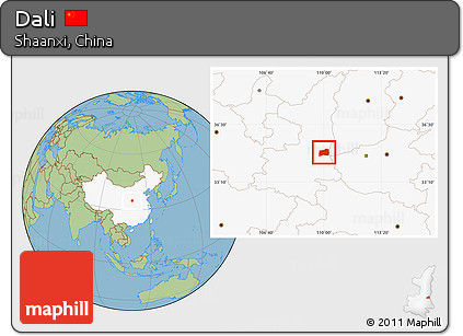 Savanna Style Location Map of Dali, highlighted country