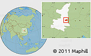 Savanna Style Location Map of Dali, highlighted parent region