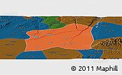 Political Panoramic Map of Dali, darken