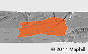 Political Panoramic Map of Dali, desaturated