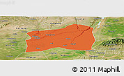 Political Panoramic Map of Dali, satellite outside