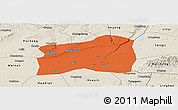 Political Panoramic Map of Dali, shaded relief outside