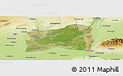 Satellite Panoramic Map of Dali, physical outside