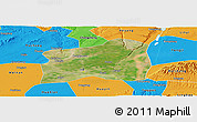 Satellite Panoramic Map of Dali, political outside