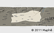 Shaded Relief Panoramic Map of Dali, darken