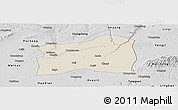 Shaded Relief Panoramic Map of Dali, desaturated