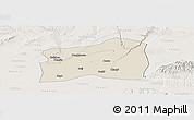 Shaded Relief Panoramic Map of Dali, lighten
