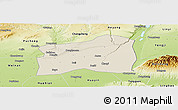 Shaded Relief Panoramic Map of Dali, physical outside