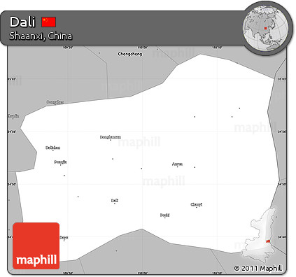 Gray Simple Map of Dali