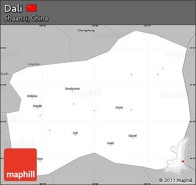 Gray Simple Map of Dali
