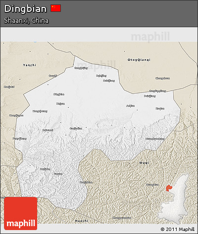 Classic Style 3D Map of Dingbian