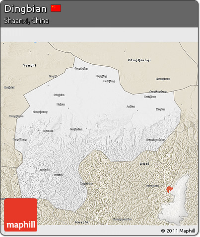 Classic Style 3D Map of Dingbian