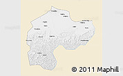 Classic Style 3D Map of Dingbian, single color outside