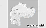 Gray 3D Map of Dingbian, single color outside