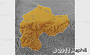 Physical 3D Map of Dingbian, desaturated
