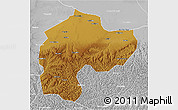 Physical 3D Map of Dingbian, lighten, desaturated