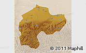 Physical 3D Map of Dingbian, lighten