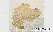 Satellite 3D Map of Dingbian, lighten