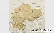 Satellite 3D Map of Dingbian, shaded relief outside