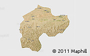 Satellite 3D Map of Dingbian, single color outside