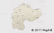 Shaded Relief 3D Map of Dingbian, cropped outside