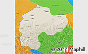 Shaded Relief 3D Map of Dingbian, political outside