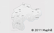 Silver Style 3D Map of Dingbian, single color outside