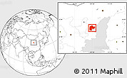 Blank Location Map of Dingbian, highlighted parent region