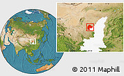 Satellite Location Map of Dingbian, highlighted parent region