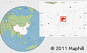 Savanna Style Location Map of Dingbian, highlighted country