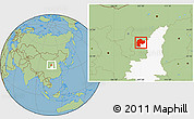 Savanna Style Location Map of Dingbian, highlighted parent region