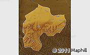 Physical Map of Dingbian, darken