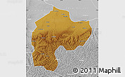 Physical Map of Dingbian, lighten, desaturated