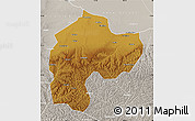 Physical Map of Dingbian, lighten, semi-desaturated