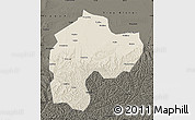 Shaded Relief Map of Dingbian, darken