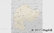 Shaded Relief Map of Dingbian, desaturated