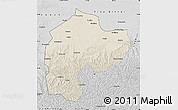 Shaded Relief Map of Dingbian, desaturated