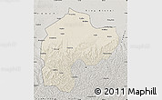 Shaded Relief Map of Dingbian, semi-desaturated