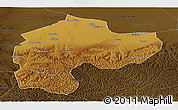 Physical Panoramic Map of Dingbian, darken