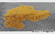 Physical Panoramic Map of Dingbian, desaturated